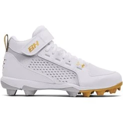 Wholesale 🥰 Under Armour Harper 6 Mid RM Men's ⚾ Baseball Cleats White Combo ❤️