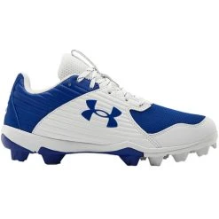 Cheapest 🌟 Under Armour Men's Leadoff Mid RM ⚾ Baseball Cleats Blue/White ❤️