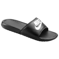 Outlet 🎉 Nike Benassi Just Do It Men's Slide 🩴 Sandals Black/White 🌟