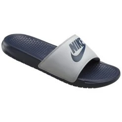 Buy 🤩 Nike Benassi Just Do It Men's Slide 🩴 Sandals Gray/Navy 🔔