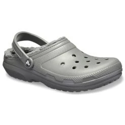 Outlet 🤩 Crocs Classic Fuzz-Lined Clogs Slate 🥰