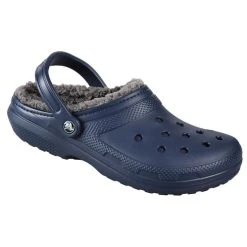 Wholesale ✨ Crocs Classic Fuzz-Lined Clogs Navy/Dark Gray 🎉